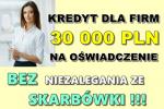 KREDYT DLA FIRM NA OŚWIADCZENIE DO 30 000 PLN BEZ NIEZALEGANIA ZE SKARBÓWKI!