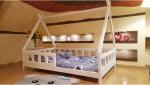 Łóżko domek TIPI dla chłopca z kompletem barierek 120 x 60 cm