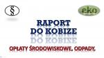 Założenie konta w bazie Kobize, cena tel. 502-032-782. Wykonanie raportu.